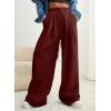 imageAleumdr Wide Leg Sweatpants for Women 2025 Trendy Fashion High Waisted Drawstring Loose Long Pants with PocketsRed