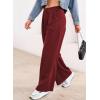 imageAleumdr Wide Leg Sweatpants for Women 2025 Trendy Fashion High Waisted Drawstring Loose Long Pants with PocketsRed