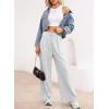imageAleumdr Wide Leg Sweatpants for Women 2025 Trendy Fashion High Waisted Drawstring Loose Long Pants with PocketsWhite