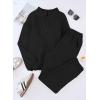 imageAleumdr Women 2 Piece Outfits Sweatsuit Oversized Half Zip Pullover Long Sleeve Sweatshirt Jogger Pants Set with PocketsBlack