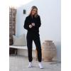 imageAleumdr Women 2 Piece Outfits Sweatsuit Oversized Half Zip Pullover Long Sleeve Sweatshirt Jogger Pants Set with PocketsBlack