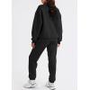 imageAleumdr Women 2 Piece Outfits Sweatsuit Oversized Half Zip Pullover Long Sleeve Sweatshirt Jogger Pants Set with PocketsBlack