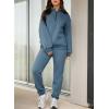imageAleumdr Women 2 Piece Outfits Sweatsuit Oversized Half Zip Pullover Long Sleeve Sweatshirt Jogger Pants Set with PocketsBluegrey
