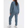 imageAleumdr Women 2 Piece Outfits Sweatsuit Oversized Half Zip Pullover Long Sleeve Sweatshirt Jogger Pants Set with PocketsBluegrey