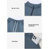 imageAleumdr Women 2 Piece Outfits Sweatsuit Oversized Half Zip Pullover Long Sleeve Sweatshirt Jogger Pants Set with PocketsBluegrey