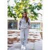 imageAleumdr Women 2 Piece Outfits Sweatsuit Oversized Half Zip Pullover Long Sleeve Sweatshirt Jogger Pants Set with PocketsGray