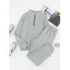 imageAleumdr Women 2 Piece Outfits Sweatsuit Oversized Half Zip Pullover Long Sleeve Sweatshirt Jogger Pants Set with PocketsGray