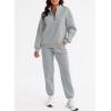 imageAleumdr Women 2 Piece Outfits Sweatsuit Oversized Half Zip Pullover Long Sleeve Sweatshirt Jogger Pants Set with PocketsGray