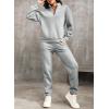 imageAleumdr Women 2 Piece Outfits Sweatsuit Oversized Half Zip Pullover Long Sleeve Sweatshirt Jogger Pants Set with PocketsGray