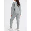 imageAleumdr Women 2 Piece Outfits Sweatsuit Oversized Half Zip Pullover Long Sleeve Sweatshirt Jogger Pants Set with PocketsGray