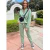 imageAleumdr Women 2 Piece Outfits Sweatsuit Oversized Half Zip Pullover Long Sleeve Sweatshirt Jogger Pants Set with PocketsGreen