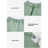 imageAleumdr Women 2 Piece Outfits Sweatsuit Oversized Half Zip Pullover Long Sleeve Sweatshirt Jogger Pants Set with PocketsGreen