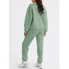 imageAleumdr Women 2 Piece Outfits Sweatsuit Oversized Half Zip Pullover Long Sleeve Sweatshirt Jogger Pants Set with PocketsGreen