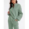 imageAleumdr Women 2 Piece Outfits Sweatsuit Oversized Half Zip Pullover Long Sleeve Sweatshirt Jogger Pants Set with PocketsGreen