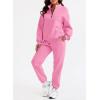 imageAleumdr Women 2 Piece Outfits Sweatsuit Oversized Half Zip Pullover Long Sleeve Sweatshirt Jogger Pants Set with PocketsHot Pink