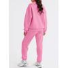 imageAleumdr Women 2 Piece Outfits Sweatsuit Oversized Half Zip Pullover Long Sleeve Sweatshirt Jogger Pants Set with PocketsHot Pink