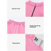 imageAleumdr Women 2 Piece Outfits Sweatsuit Oversized Half Zip Pullover Long Sleeve Sweatshirt Jogger Pants Set with PocketsHot Pink
