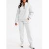 imageAleumdr Women 2 Piece Outfits Sweatsuit Oversized Half Zip Pullover Long Sleeve Sweatshirt Jogger Pants Set with PocketsLight Grey