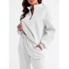 imageAleumdr Women 2 Piece Outfits Sweatsuit Oversized Half Zip Pullover Long Sleeve Sweatshirt Jogger Pants Set with PocketsLight Grey