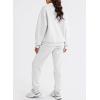 imageAleumdr Women 2 Piece Outfits Sweatsuit Oversized Half Zip Pullover Long Sleeve Sweatshirt Jogger Pants Set with PocketsLight Grey