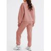 imageAleumdr Women 2 Piece Outfits Sweatsuit Oversized Half Zip Pullover Long Sleeve Sweatshirt Jogger Pants Set with PocketsPink