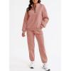 imageAleumdr Women 2 Piece Outfits Sweatsuit Oversized Half Zip Pullover Long Sleeve Sweatshirt Jogger Pants Set with PocketsPink