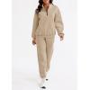 imageAleumdr Women 2 Piece Outfits Sweatsuit Oversized Half Zip Pullover Long Sleeve Sweatshirt Jogger Pants Set with PocketsSmoke Gray