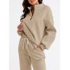 imageAleumdr Women 2 Piece Outfits Sweatsuit Oversized Half Zip Pullover Long Sleeve Sweatshirt Jogger Pants Set with PocketsSmoke Gray