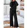 imageAleumdr Womens 2 Piece Outfits Lounge Set Mock Neck Long Sleeve Sweatshirt With Wide Leg Pants Sweatsuit Fall 2025Black