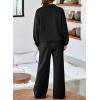 imageAleumdr Womens 2 Piece Outfits Lounge Set Mock Neck Long Sleeve Sweatshirt With Wide Leg Pants Sweatsuit Fall 2025Black