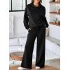 imageAleumdr Womens 2 Piece Outfits Lounge Set Mock Neck Long Sleeve Sweatshirt With Wide Leg Pants Sweatsuit Fall 2025Black