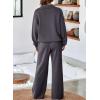 imageAleumdr Womens 2 Piece Outfits Lounge Set Mock Neck Long Sleeve Sweatshirt With Wide Leg Pants Sweatsuit Fall 2025Carbon Grey