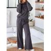 imageAleumdr Womens 2 Piece Outfits Lounge Set Mock Neck Long Sleeve Sweatshirt With Wide Leg Pants Sweatsuit Fall 2025Carbon Grey