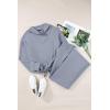 imageAleumdr Womens 2 Piece Outfits Lounge Set Mock Neck Long Sleeve Sweatshirt With Wide Leg Pants Sweatsuit Fall 2025Dusk Blue