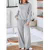 imageAleumdr Womens 2 Piece Outfits Lounge Set Mock Neck Long Sleeve Sweatshirt With Wide Leg Pants Sweatsuit Fall 2025Grey