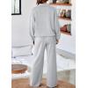 imageAleumdr Womens 2 Piece Outfits Lounge Set Mock Neck Long Sleeve Sweatshirt With Wide Leg Pants Sweatsuit Fall 2025Grey