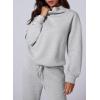 imageAleumdr Womens 2 Piece Outfits Lounge Set Mock Neck Long Sleeve Sweatshirt With Wide Leg Pants Sweatsuit Fall 2025Grey