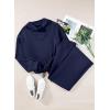 imageAleumdr Womens 2 Piece Outfits Lounge Set Mock Neck Long Sleeve Sweatshirt With Wide Leg Pants Sweatsuit Fall 2025Navy Blue