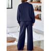 imageAleumdr Womens 2 Piece Outfits Lounge Set Mock Neck Long Sleeve Sweatshirt With Wide Leg Pants Sweatsuit Fall 2025Navy Blue