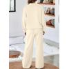 imageAleumdr Womens 2 Piece Outfits Lounge Set Mock Neck Long Sleeve Sweatshirt With Wide Leg Pants Sweatsuit Fall 2025Sail Blue