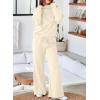imageAleumdr Womens 2 Piece Outfits Lounge Set Mock Neck Long Sleeve Sweatshirt With Wide Leg Pants Sweatsuit Fall 2025Sail Blue