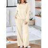 imageAleumdr Womens 2 Piece Outfits Lounge Set Mock Neck Long Sleeve Sweatshirt With Wide Leg Pants Sweatsuit Fall 2025Sail Blue