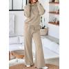 imageAleumdr Womens 2 Piece Outfits Lounge Set Mock Neck Long Sleeve Sweatshirt With Wide Leg Pants Sweatsuit Fall 2025Simply Taupe