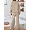 imageAleumdr Womens 2 Piece Outfits Lounge Set Mock Neck Long Sleeve Sweatshirt With Wide Leg Pants Sweatsuit Fall 2025Simply Taupe