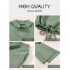 imageAleumdr Womens 2 Piece Outfits Lounge Set Mock Neck Long Sleeve Sweatshirt With Wide Leg Pants Sweatsuit Fall 2025Smoke Green