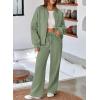 imageAleumdr Womens 2 Piece Outfits Oversized Fleece Sweatsuit Zip Up Long Sleeve Sweatshirt with Wide Leg SweatpantsClearly Aqua