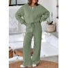 imageAleumdr Womens 2 Piece Outfits Oversized Fleece Sweatsuit Zip Up Long Sleeve Sweatshirt with Wide Leg SweatpantsClearly Aqua