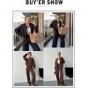 imageAleumdr Womens 2 Piece Outfits Oversized Fleece Sweatsuit Zip Up Long Sleeve Sweatshirt with Wide Leg SweatpantsDark Brown