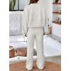 imageAleumdr Womens 2 Piece Outfits Oversized Fleece Sweatsuit Zip Up Long Sleeve Sweatshirt with Wide Leg SweatpantsLight Grey