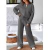 imageAleumdr Womens 2 Piece Outfits Oversized Fleece Sweatsuit Zip Up Long Sleeve Sweatshirt with Wide Leg SweatpantsMedium Grey